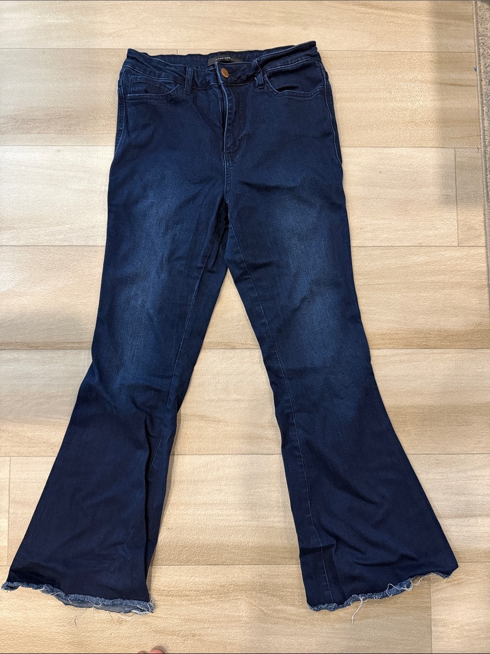 Flying Monkey Indigo Flare Jeans with Raw Hem